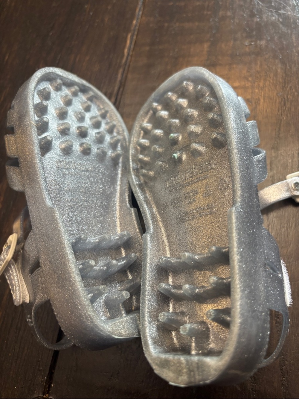 Mini Melissa Metallic Silver Glitter Jelly Sandals - Picture 5 of 10